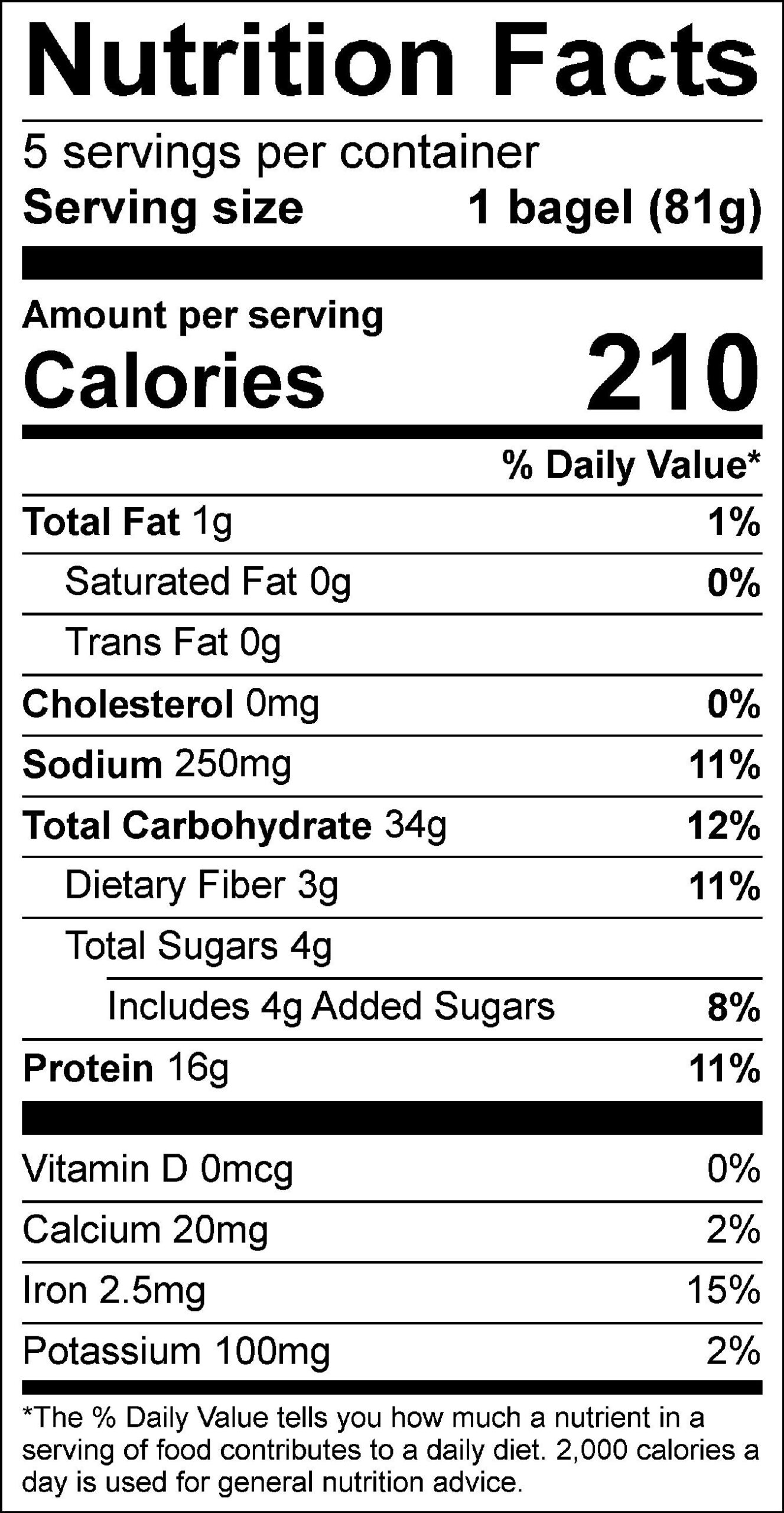 Cinnamon Protein Bagel Nutrition
